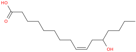 12 hydroxy 9 hexadecenoic acid, (z) 